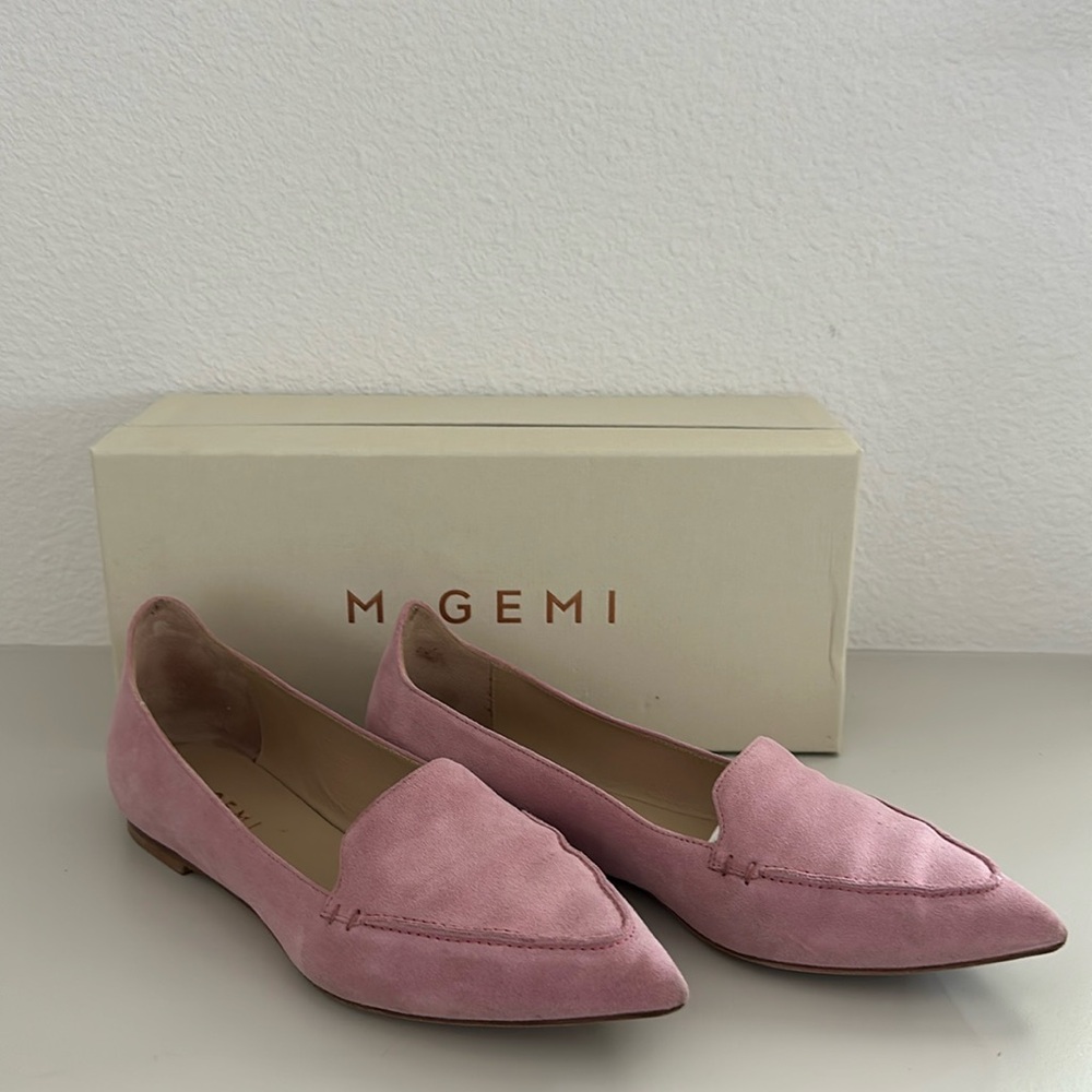 M. Gemi Pink Suede, Size 37.5, Gia Flat
